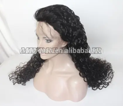 Qingdao top beauty wig 40inch curly long Brazilian hair full lace wig