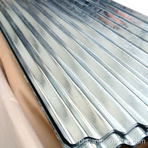 Folha de metal galvanizada de 0,13 mm Folha de aço corrugado