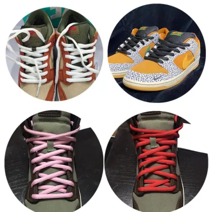 OLIAN Oval Athletic Shoelaces 9mm Wide for Nike SB Dunks Low