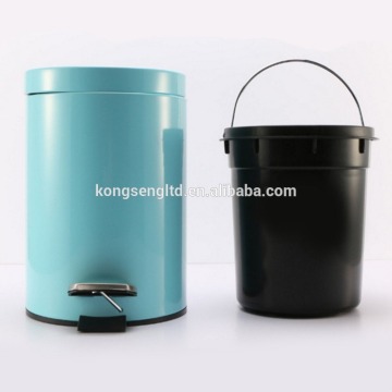 5 Liter/1.3Gallon Kitchen Metal Round Step Trash Can With Foot Pedal