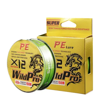 Wear-resistant Anti-bite 12x PE Braided Fishing Line, Green, 0.28mm, 150m