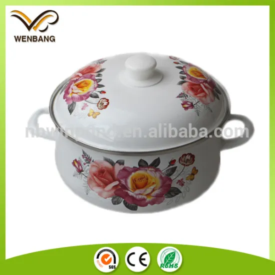 high quality enamel belly shape pot.enamelware cookware