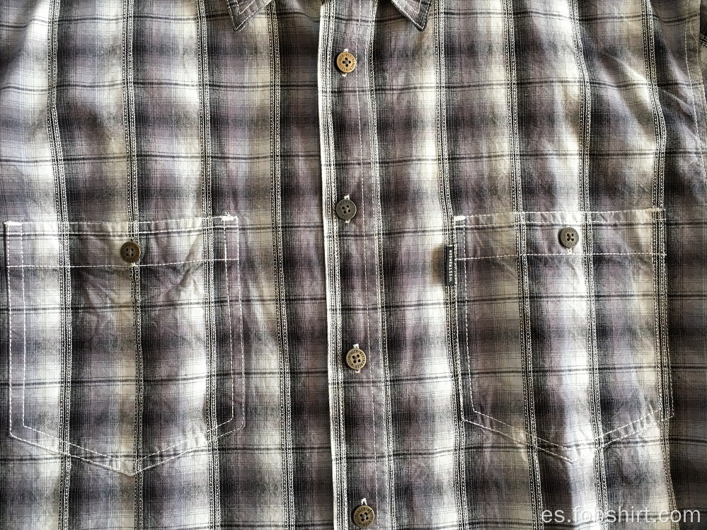 Camisa hombre 100% algodón tejido teñido hilado