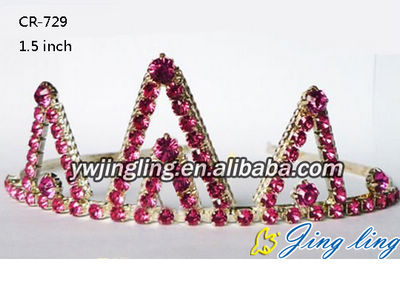 Pink Rhinestone Triangle Shape Tiara