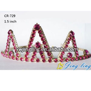 Pink Rhinestone Triangle Shape Tiara