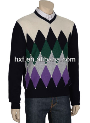 mens argyle cashmere sweater