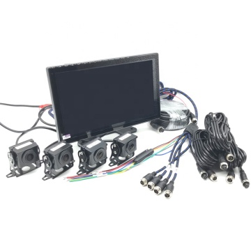 Système de surveillance des camions à écran tactile de 10,1 pouces avec caméras AHD1080p à 4 canaux et support de carte TF