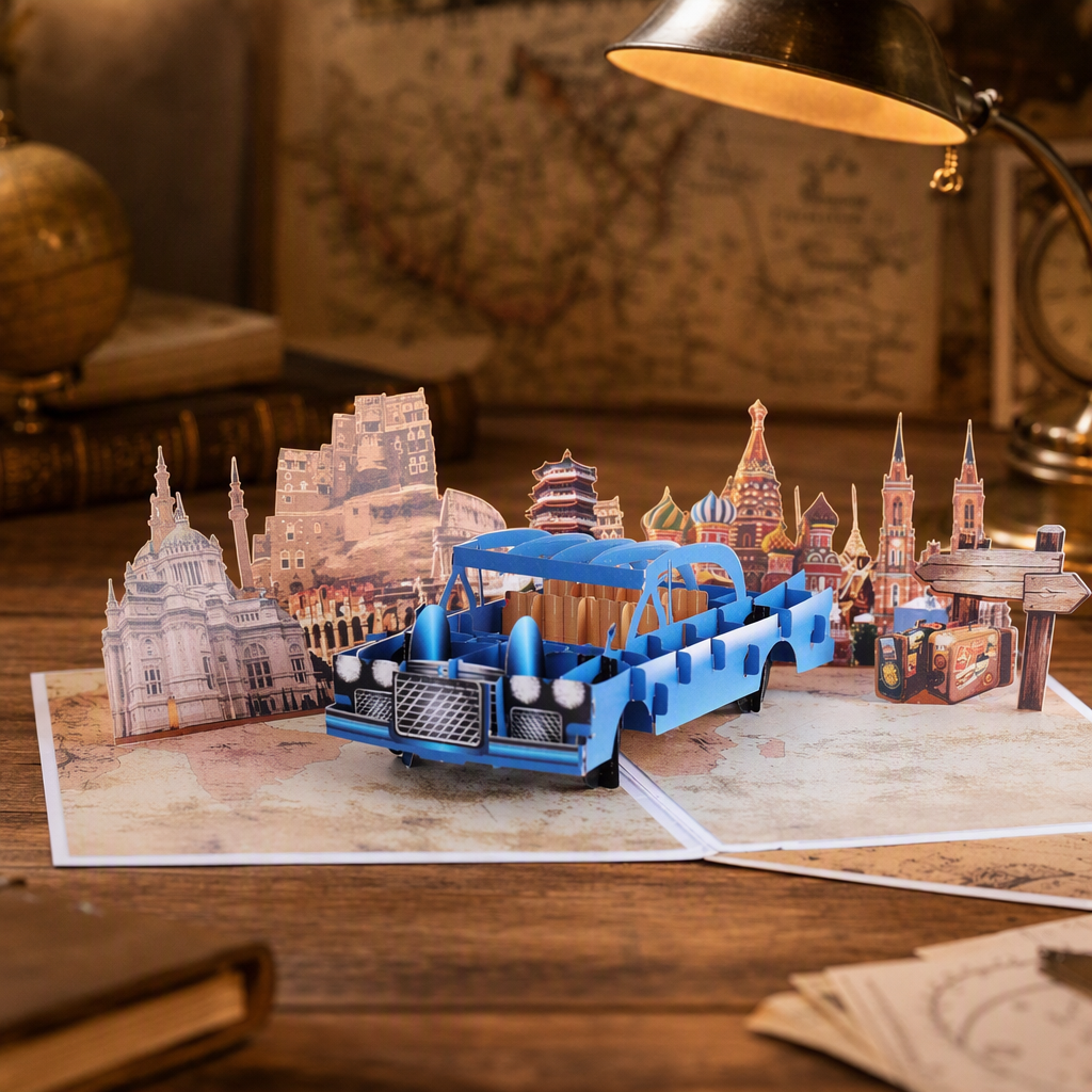blue-sedan-world-landmarks-adventure-scene
