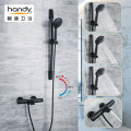 Black Thermostatic Bathroom Hand Shower Faucet Mixer