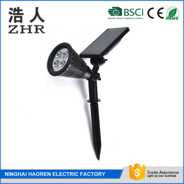 Two gears light induction 2W 250 Lux black solar led garden light