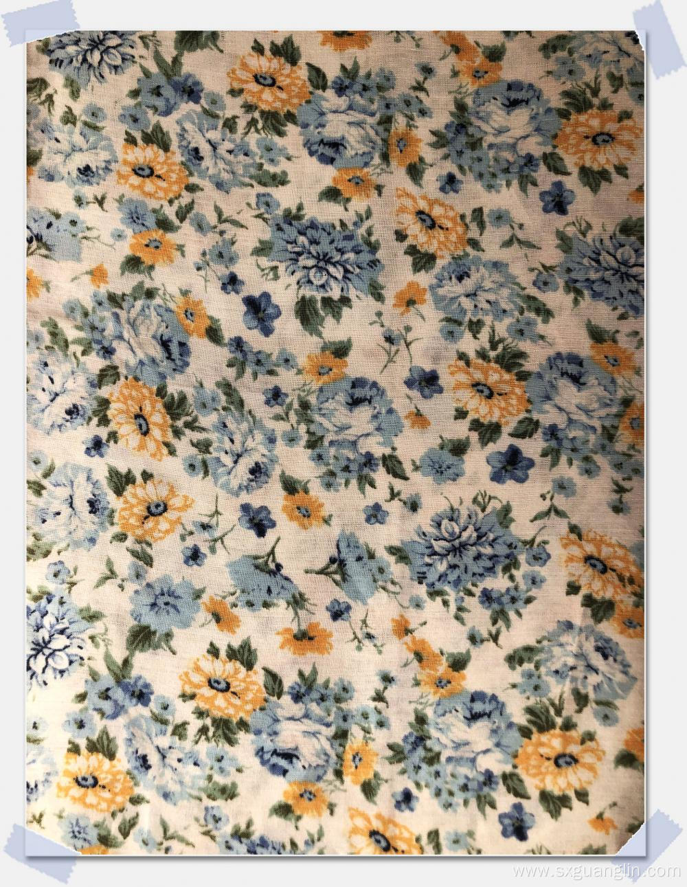 linen rayon print fabric