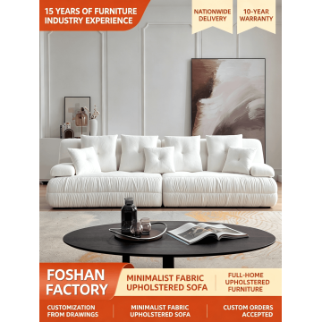 Sofa Fabrik Gaya Krim Perancis Baharu