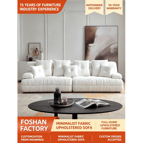 Sofa Fabrik Gaya Krim Perancis Baharu