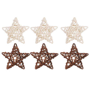 Wedding Decoration 6Pcs DIY Crafts Star Rattan Natural for Wedding Party Decoration Christmas Home Decoration