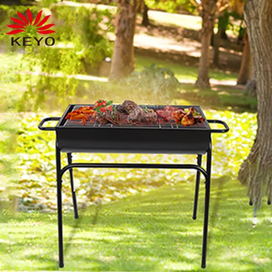 F18 Camping Trolley Flat Top Outdoor Barbecue Grill Bbq Charcoal Grill