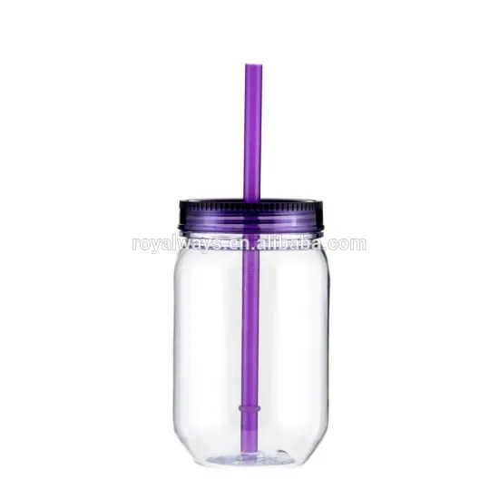 Personalized Custom Printed Single Wall Plastic Mason Jar