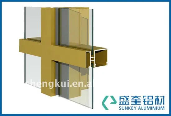 Aluminium section for curtain wall