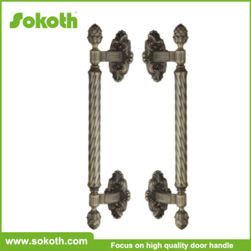 hot sale wooden classcial door handle with zinc alloy brass