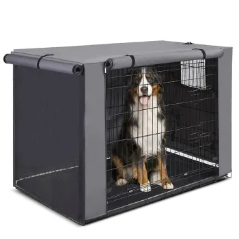 Lightweight 600D Polyester Pet Kennel Cover - Durable Waterproof Design for Indoor/Outdoor Use