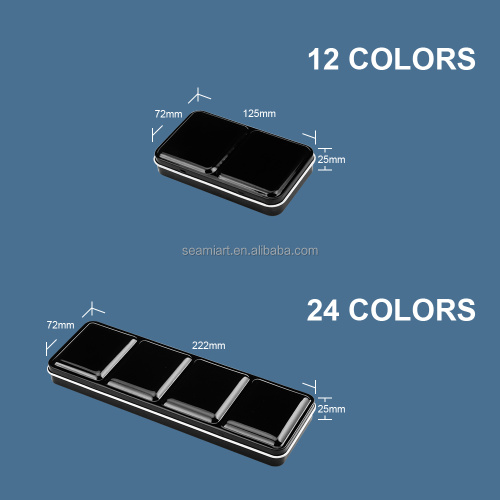 12 ألوان مجموعة ألوان مائية صلبة محترفة