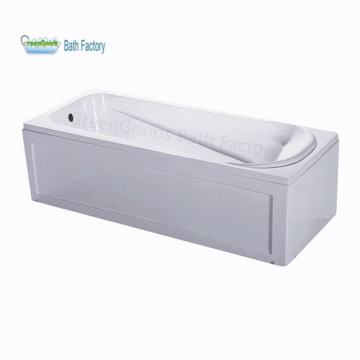 High-Quality Chinese 1-Person Deep Soaking Acrylic Bathtub with Dual Sides and Drainers