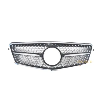 Front Bumper Grille Diamond ABS Grill for Mercedes-Benz E-Class W212 2009-2013