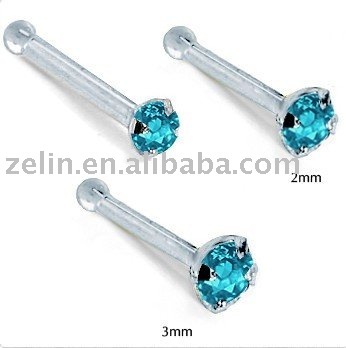 white gold nose bone body piercing jewelry