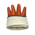 Brown PVC composite lining safety sleeve cold gloves