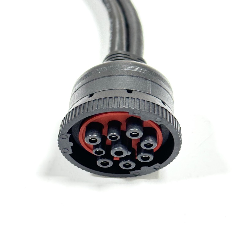 CUMMINS 9Pin Male to 9Pin Female OBDII 16Pin Female Y Splitter Diagnostic Cable Length 330mm