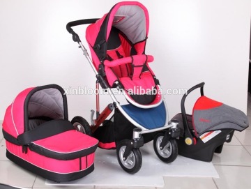 baby pram 3 in 1 en1888 cert with 4 wheels 2 safety lock with one touch double brake the wheels have shock abosorption fuction