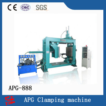 New technology clamping machine with thin film vacuum degassing APG-888 for electric spout box