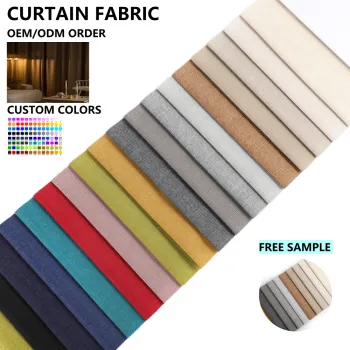 100% Polyester 3-Pass Blackout Linen Curtain Fabric