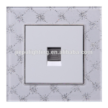 new crystal and PC material 1 gang TEL Wall socket