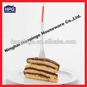 12pcs plastic cake fork with candle