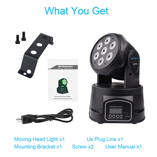 Hot sale Big Dipper LM70SR 7PCS 8W RGBW 4IN1 moving head stage lighting with remote for bar KTV DJ