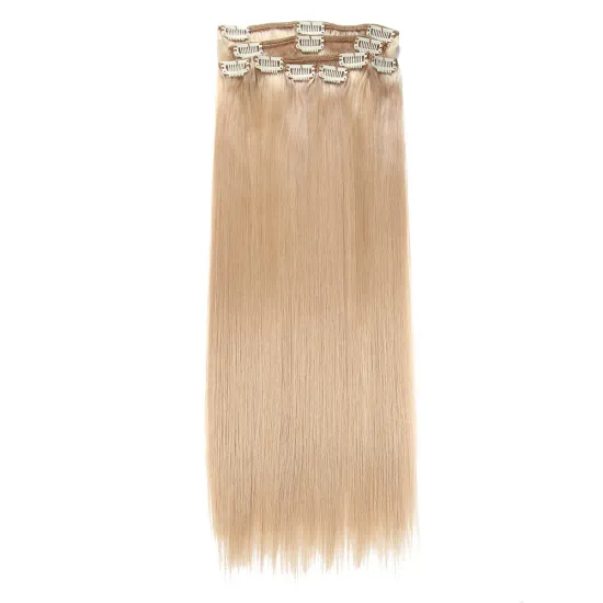 X-Tress  Human Hair Clips Thick Curly Straight Extensions Full Head Clip In Double Weft Hair Extensions
