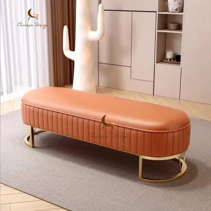 Nordic Velvet Shoe Changing Stool Ottoman