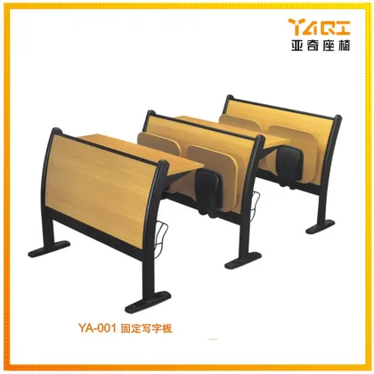 Wooden folding furniture college lecture desk and chair seating