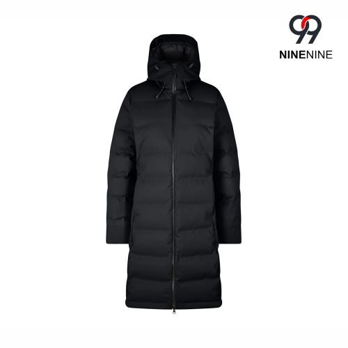 Parka de inverno com isolamento longo e capuz ajustável