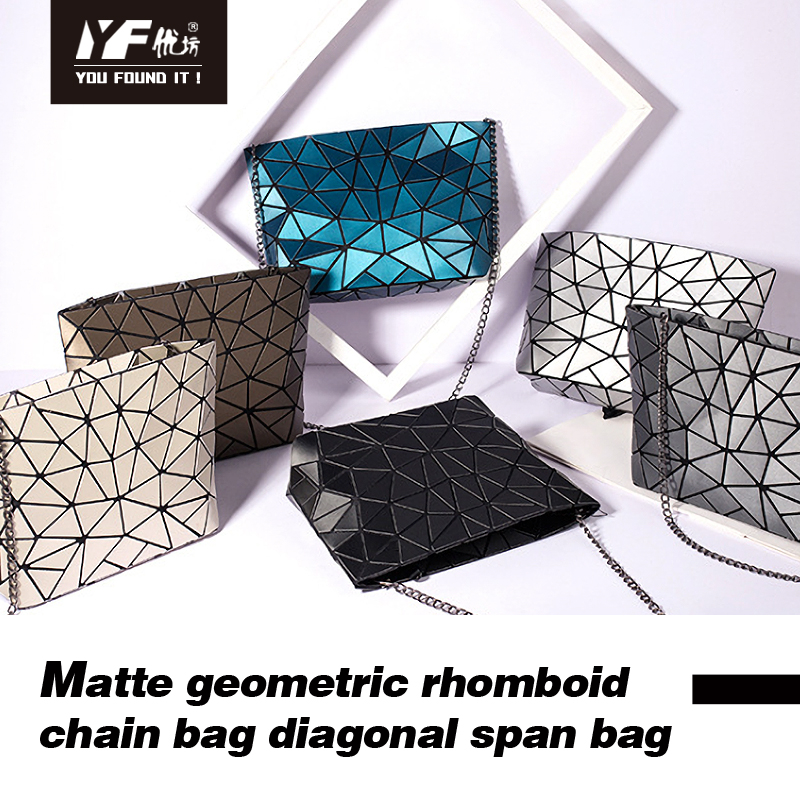 Bolso de diamante geométrico mate pieza de triángulo irregular de la cadena de un solo hombro bolsa de cuerpo de las mujeres