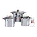 0.5mm Stainless steel pot with golden anti-scald handle