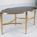 Brassy Stainless Steel Round Coffee Table