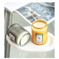 Vela de aromaterapia personalizada de jarra de vidro ebossed com tampa