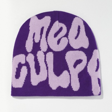 Custom All-Over Print Logo Jacquard Beanie Hats Designer Acrylic Unisex