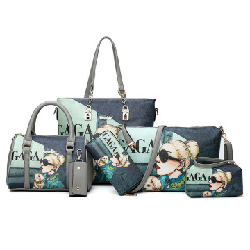 Graffiti pattern young fashion set mochila bolso