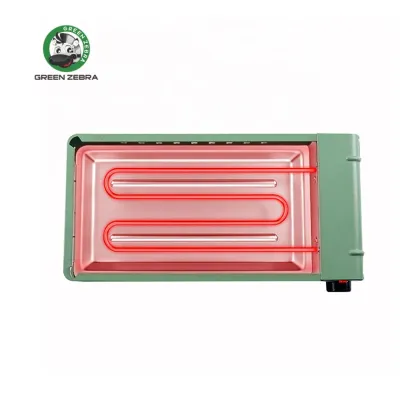 Green Smokeless Portable Electric BBQ Pan: Non-Stick Indoor Grilling Korean Grills