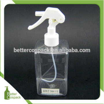360ml clear plastic square bottle 12oz PET mini gun spray bottle