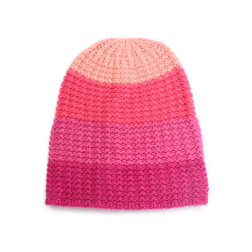 Pom Pom Beanie Customed Kids Colorful Stripe Wool Knitted Beanie Hat Manufactory