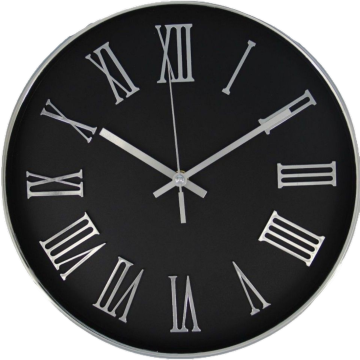 Timeless Grandeur: 12" Electroplated Roman Numeral Clock (Silver/Gold/Rose Gold | Black Dial)