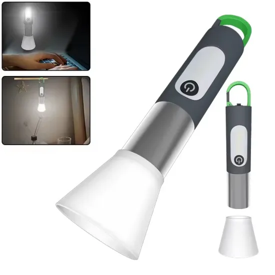 USB-C Charging Portable LED Camping Light with Zoomable and Keychain Flashlight Function